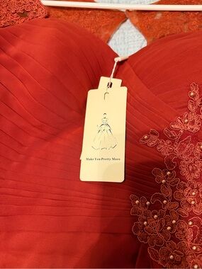 Rust Embellished Formal Dress